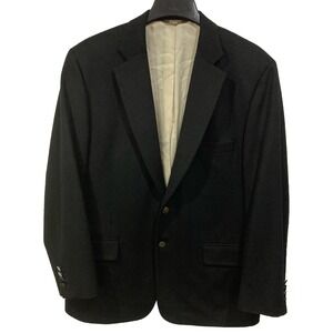 Paul Stuart 100% Cashmere Black Blazer 44 Regular‎ Made in Italy